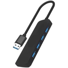 USB Splitter 4xUSB-A 3.0 zwart