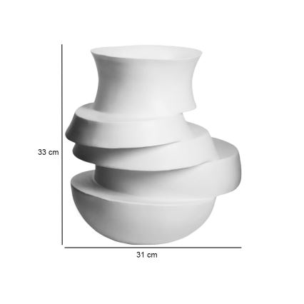Vaas 38x33x36 cm hars/wit