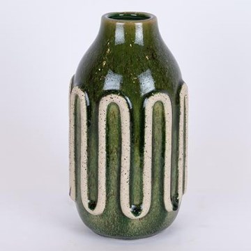 Vaas van keramiek 24x13 cm groen