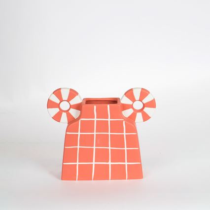 Vaas van keramiek 30,6x22,5 cm oranje
