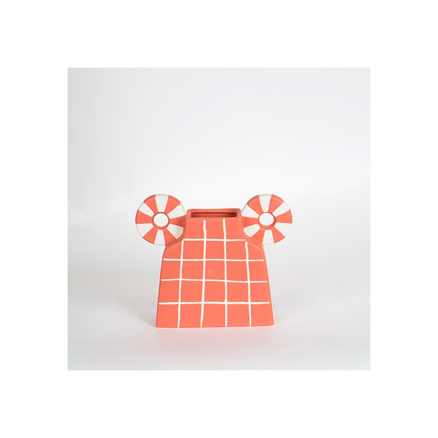 Vaas van keramiek 30,6x22,5 cm oranje