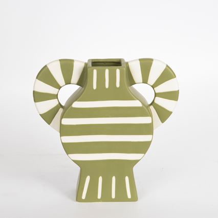 Vaas van keramiek 32x30,8 cm groen