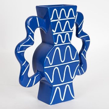 Vaas van keramiek 37,5x35,5 cm blauw