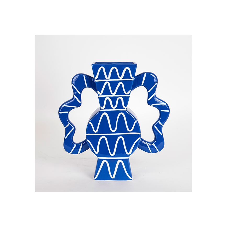 Vaas van keramiek 37,5x35,5 cm blauw