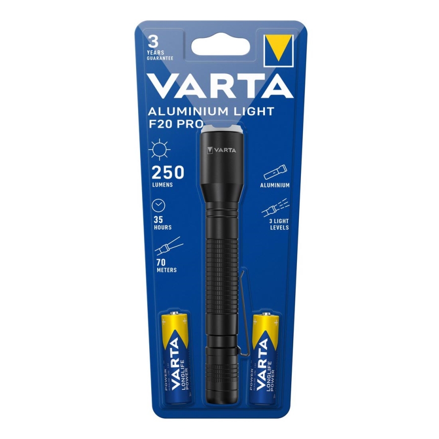 Varta 16607101421 - LED Zaklamp ALUMINIUM LIGHT LED/2xAA