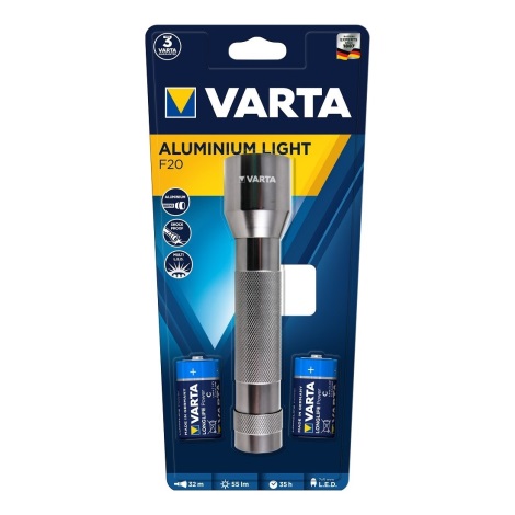 Varta 16628101421 - LED Zaklamp ALUMINIUM LICHT LED/2xC
