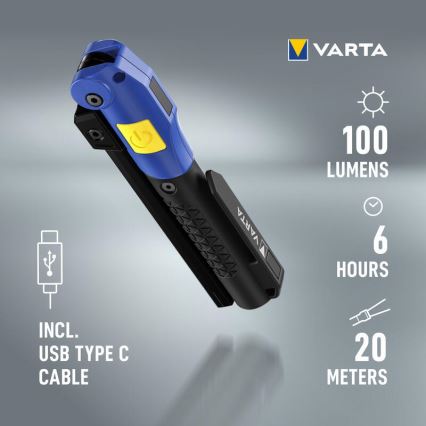 Varta 18649101401 - LED Oplaadbare zaklamp WORK FLEX F20R LED/5V IP54