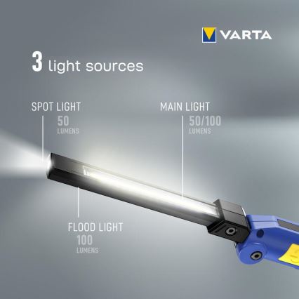 Varta 18649101401 - LED Oplaadbare zaklamp WORK FLEX F20R LED/5V IP54