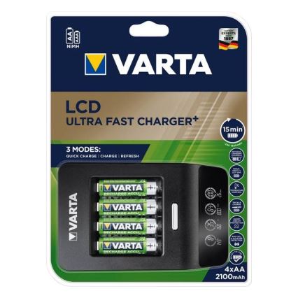 Varta 40084  - LCD Smart charger ULTRA FAST+  4xNiMH AA 2100 mAh 230V