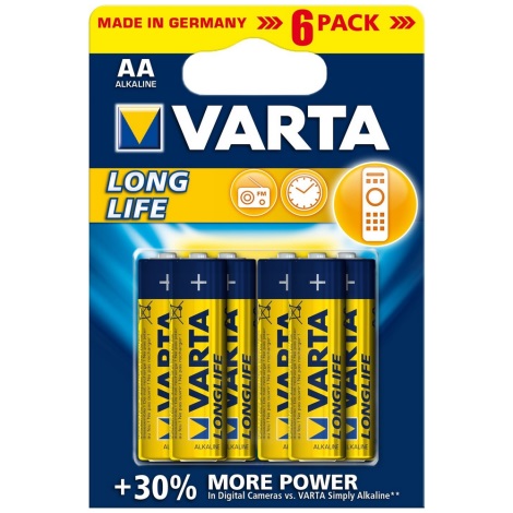 Varta 4106 - 6 st. Alkaline batterijen LONGLIFE EXTRA AA 1,5V