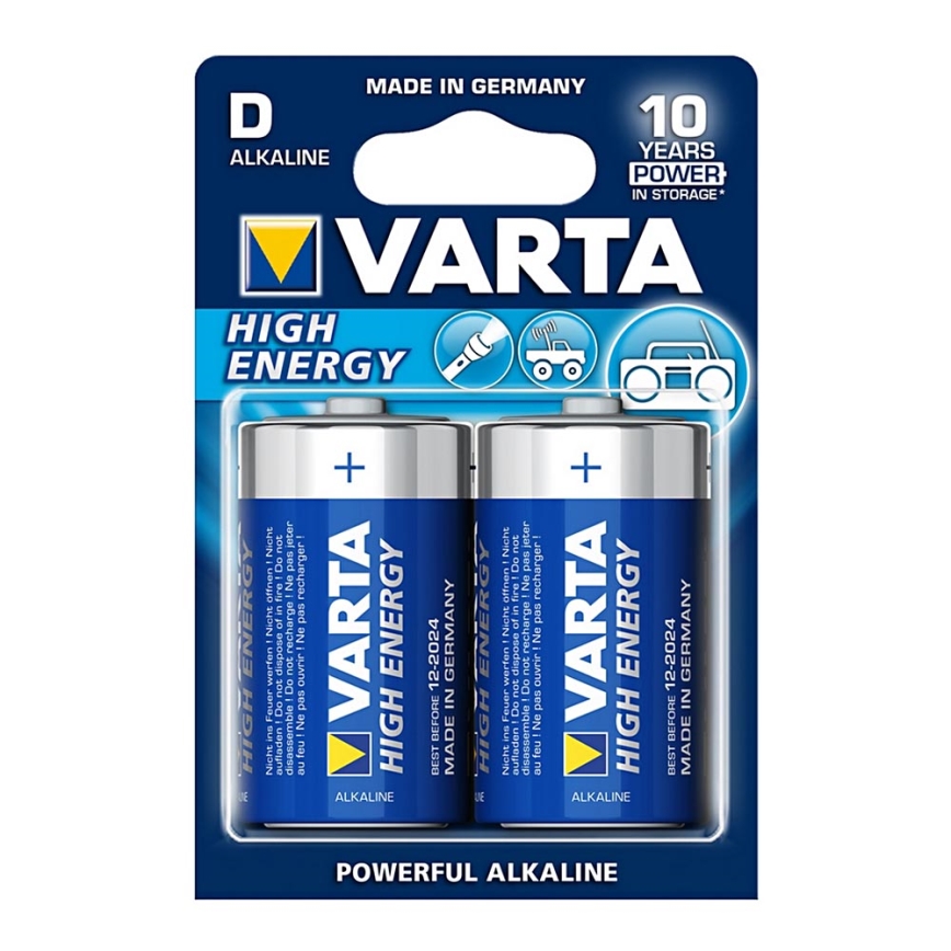 Varta 4920 - 2 st. Alkaline batterij HIGH ENERGY D 1,5V