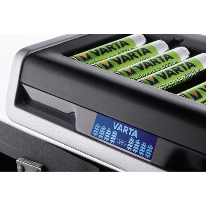 VARTA 57671 - LCD Multi batterijlader 8xAA/AAA a USB laden 4h