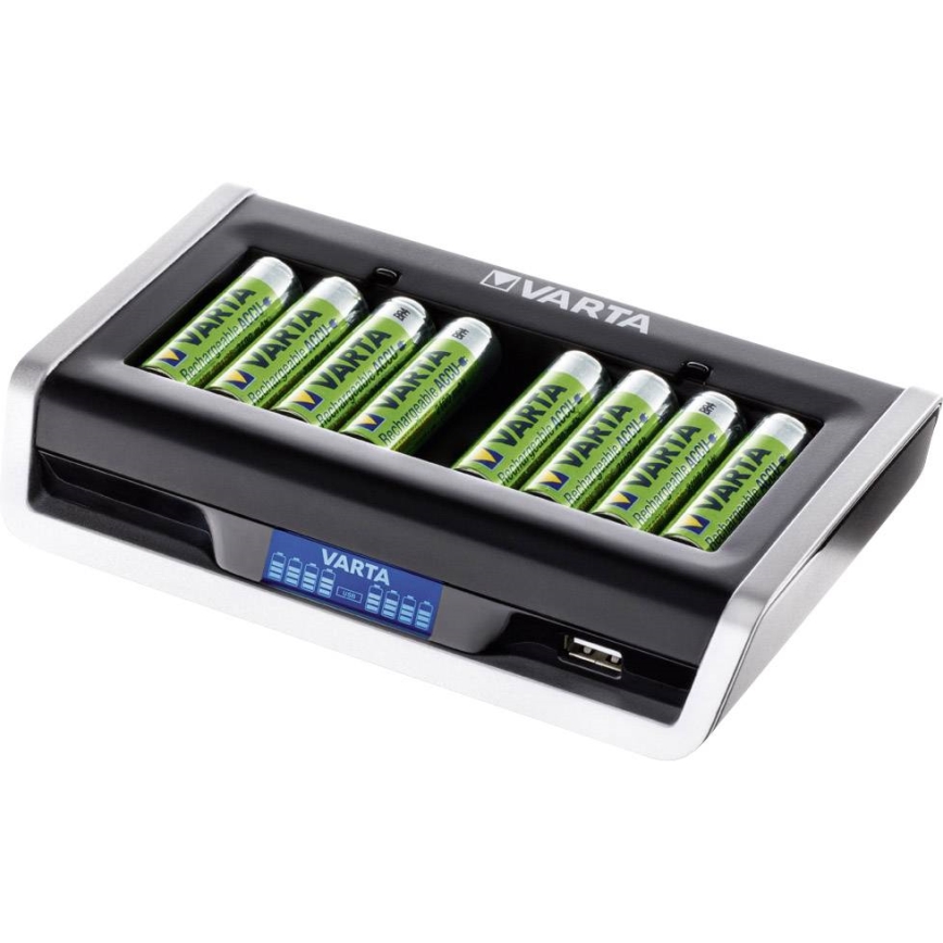 VARTA 57671 - LCD Multi batterijlader 8xAA/AAA a USB laden 4h