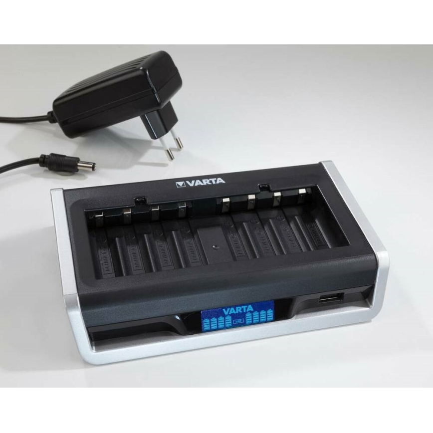 VARTA 57671 - LCD Multi batterijlader 8xAA/AAA a USB laden 4h