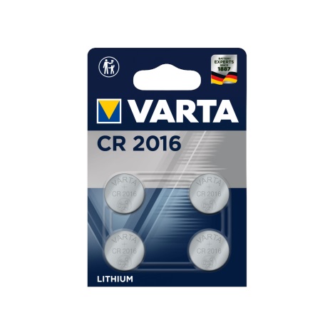 Varta 6016101404 - 4 stuks Lithium knoopbatterij ELEKTRONICA CR2016 3V