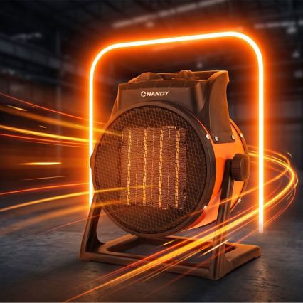 Ventilator met keramisch verwarmingselement 1000/2000W/230V oranje/zwart