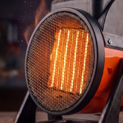 Ventilator met keramisch verwarmingselement 1000/2000W/230V oranje/zwart