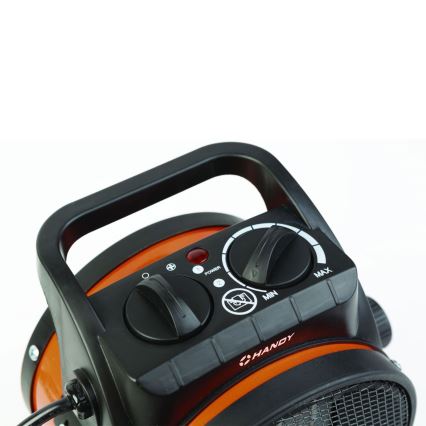 Ventilator met keramisch verwarmingselement 1000/2000W/230V oranje/zwart