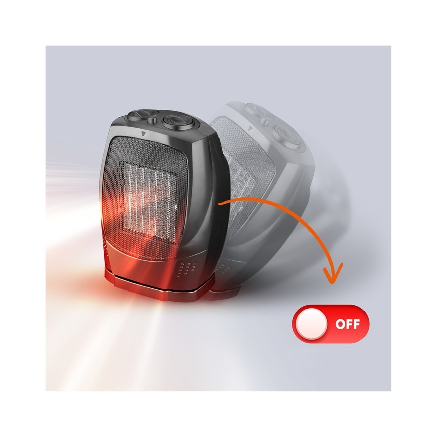 Ventilator met keramisch verwarmingselement RIN 1500W/230V zwart