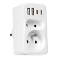 Verdeelstekker 2x stopcontact + 2x USB-C + 2x USB-A