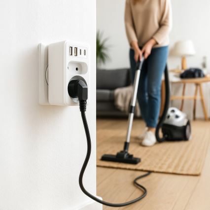 Verdeelstekker 2x stopcontact + 2x USB-C + 2x USB-A