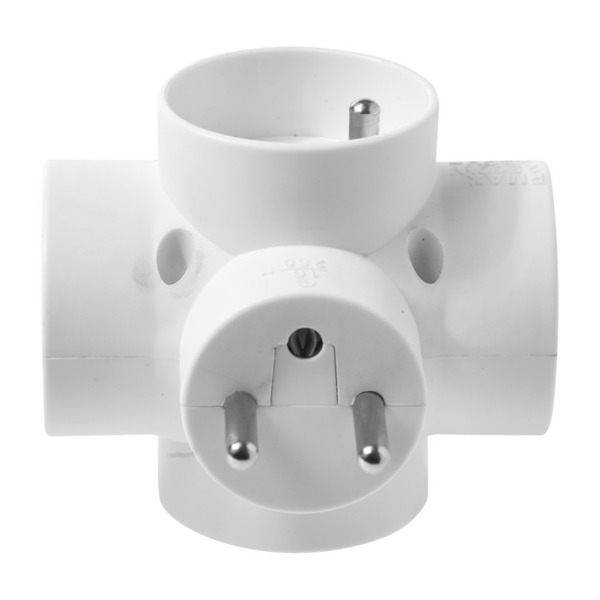 Verdeelstekker 4x10A/250V rond