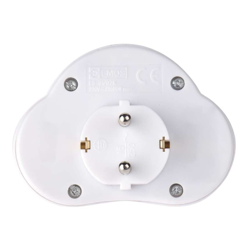 Verdeelstekker met schakelaar 2x16A/250V