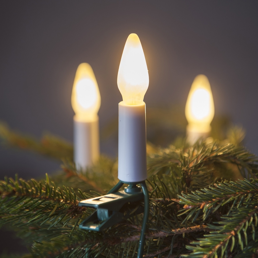 Verlenging LED voor buiten Kerst lichtsnoer FELICIA FILAMENT 20xE10 14m wit/warm wit IP44, Made in the EU