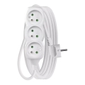 Verlengsnoer 3-voudig 5m wit
