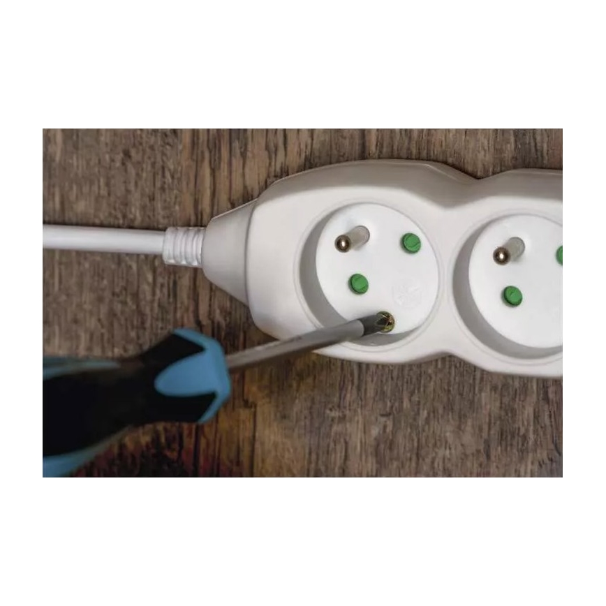 Verlengsnoer 4-voudig 10m wit