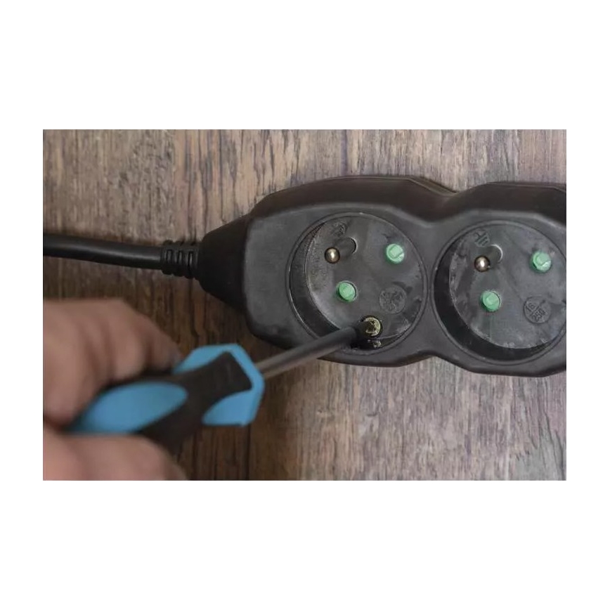 Verlengsnoer 4-voudig 5m zwart