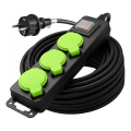 Verlengsnoer met schakelaar, 3 stopcontacten, 20 m, IP44