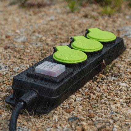 Verlengsnoer met schakelaar, 3 stopcontacten, 20 m, IP44