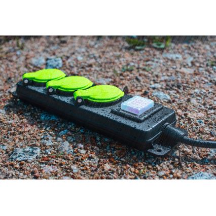 Verlengsnoer met schakelaar, 3 stopcontacten, 20 m, IP44