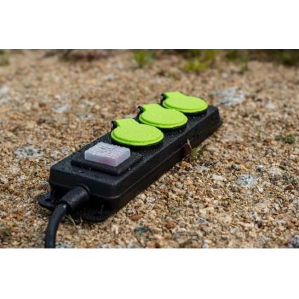 Verlengsnoer met schakelaar, 3-voudig, 10 m, IP44