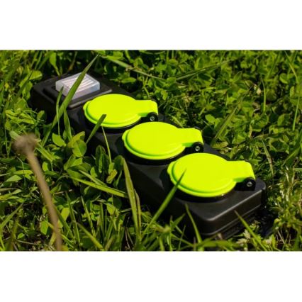 Verlengsnoer met schakelaar, 3-voudig, 10 m, IP44