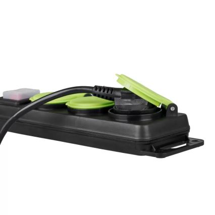 Verlengsnoer met schakelaar, 3-voudig, 3m, IP44