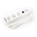 Verlengsnoer met schakelaar 3-voudig Type E + 2x USB-A + 1x USB-C 1,5m