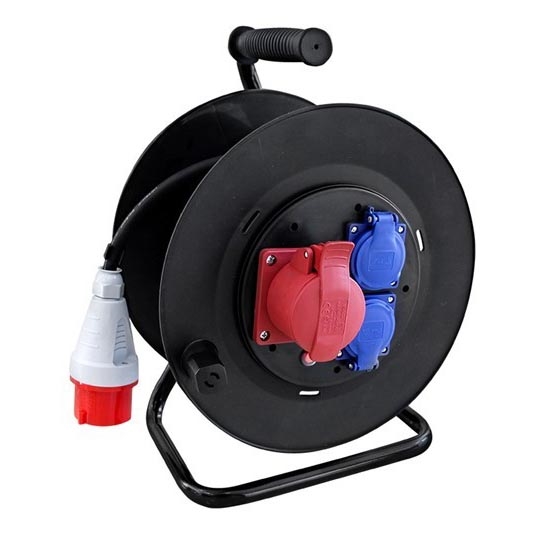 Verlengsnoer op haspel 25m, IP44