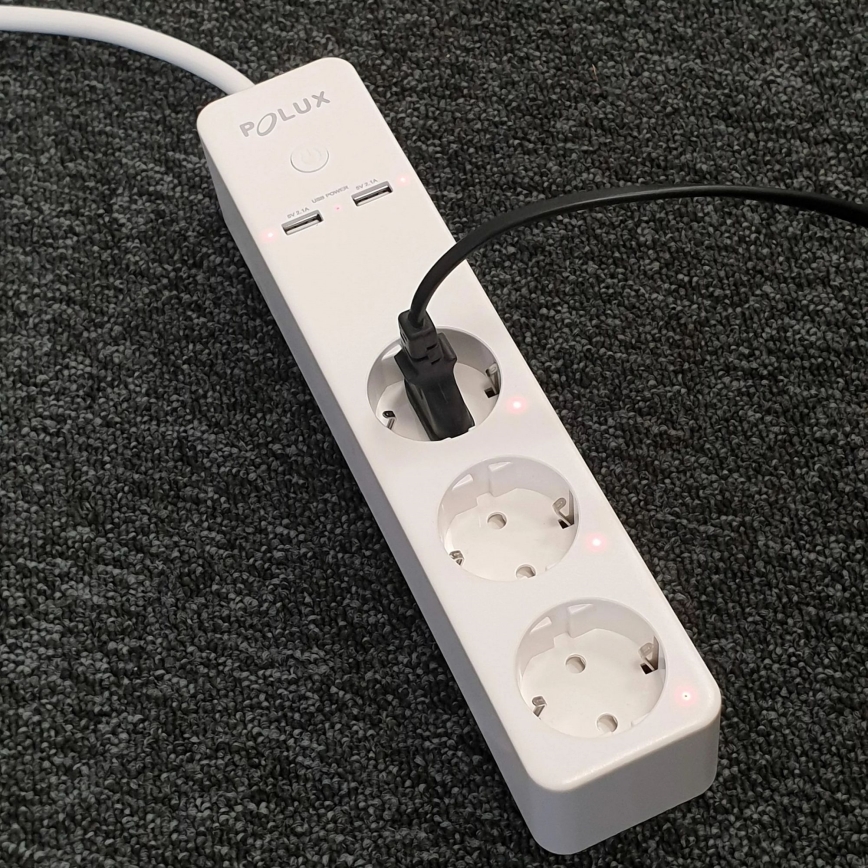 Verlengsnoer SMART met schakelaar 1,5m + 2xUSB/Wi-Fi Tuya SCHUKO