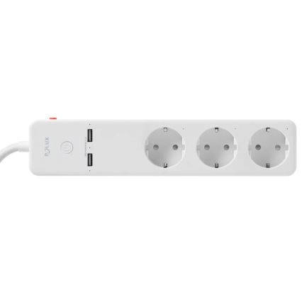 Verlengsnoer SMART met schakelaar 1,5m + 2xUSB/Wi-Fi Tuya SCHUKO