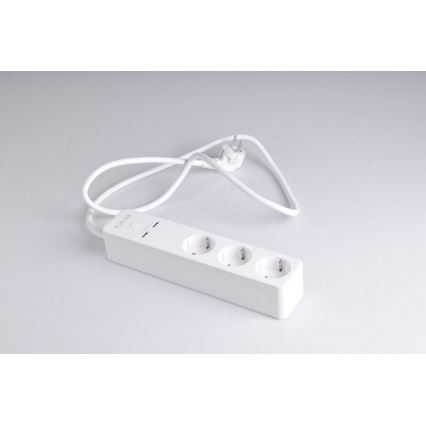 Verlengsnoer SMART met schakelaar 1,5m + 2xUSB/Wi-Fi Tuya SCHUKO