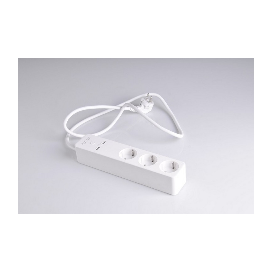 Verlengsnoer SMART met schakelaar 1,5m + 2xUSB/Wi-Fi Tuya SCHUKO