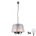 Verlichting - LED-kroonluchter aan ketting CIMA 5xE14/40W/230V grijs
