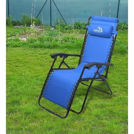 Verstelbare campingstoel blauw