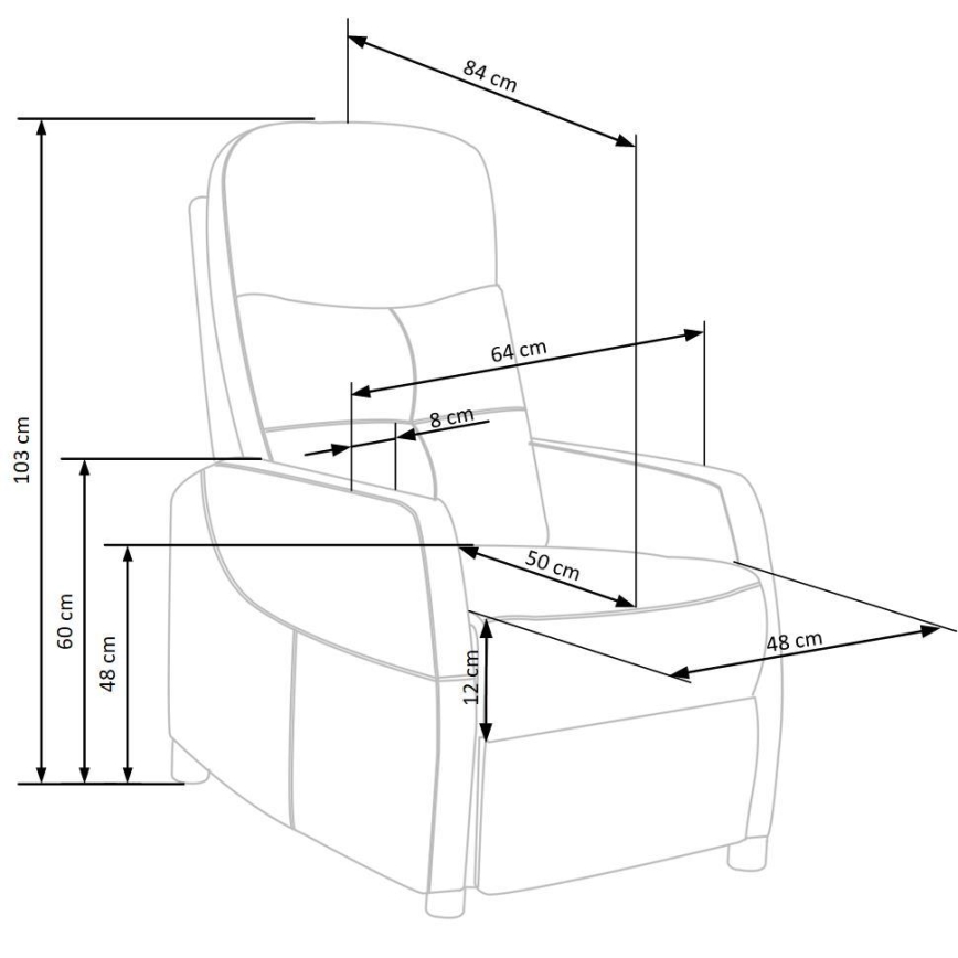 Verstelbare fauteuil FELIPE bruin