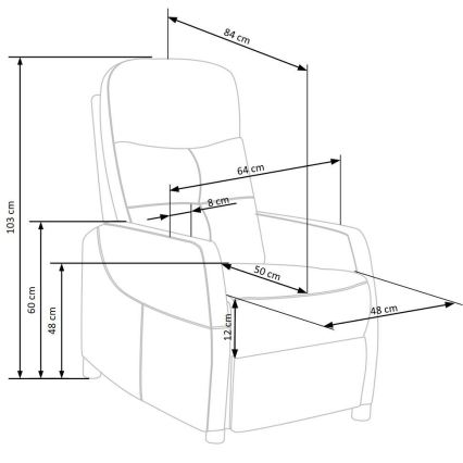 Verstelbare fauteuil FELIPE in beige
