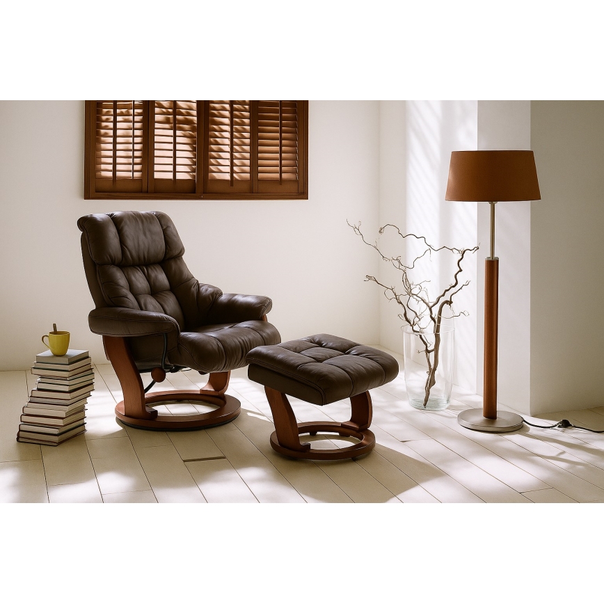 Verstelbare fauteuil HABI bruin/walnoot