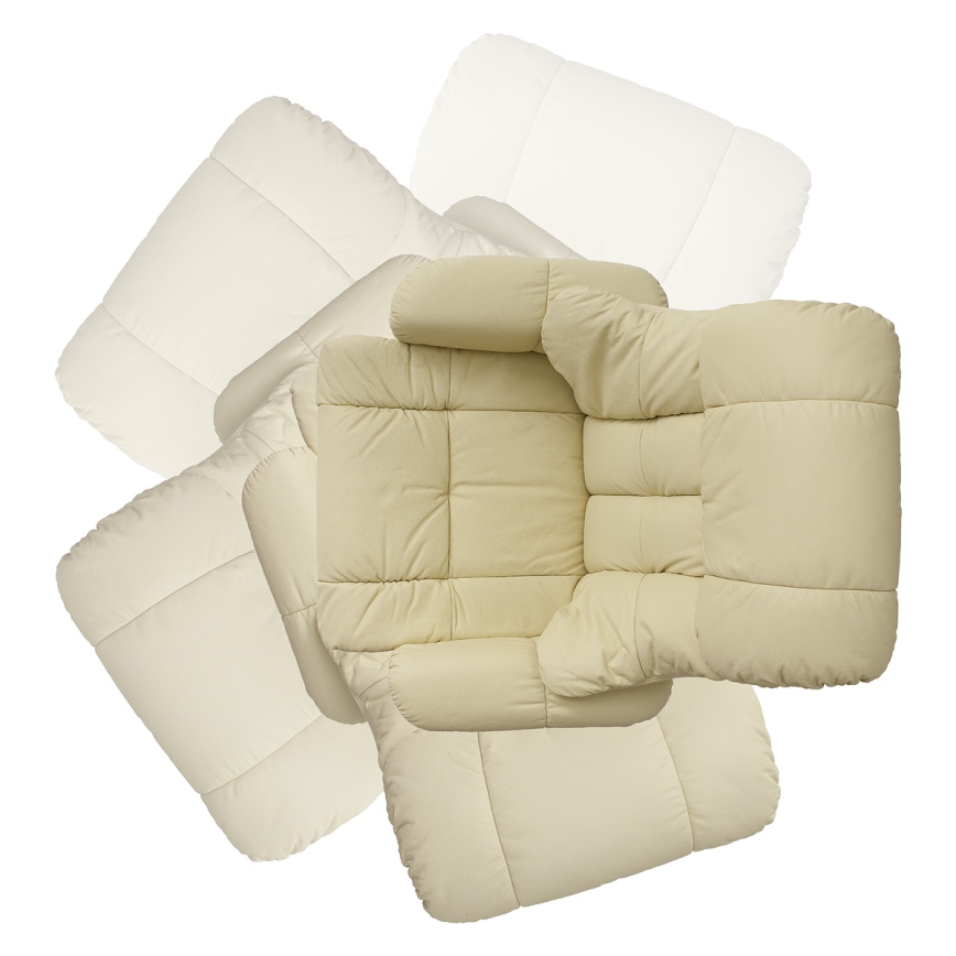 Verstelbare fauteuil HABI crème/naturel eiken