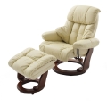 Verstelbare fauteuil HABI, crème/walnoot